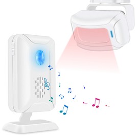 NineLeaf Infrared Wireless Passage Detector, Passage Detector, Shop Door, Shop Bell, Door Wireless Bell Motion Sensor with 32 Different Melodies for Business, Hotel, Home, Offices