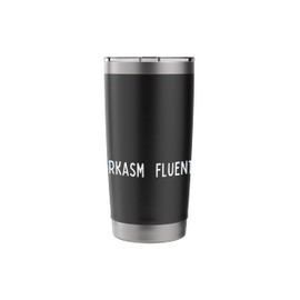Minimalist Fluent in Sharkasm Funny Shark Lover Sayings Stainless Steel Insulated Tumbler