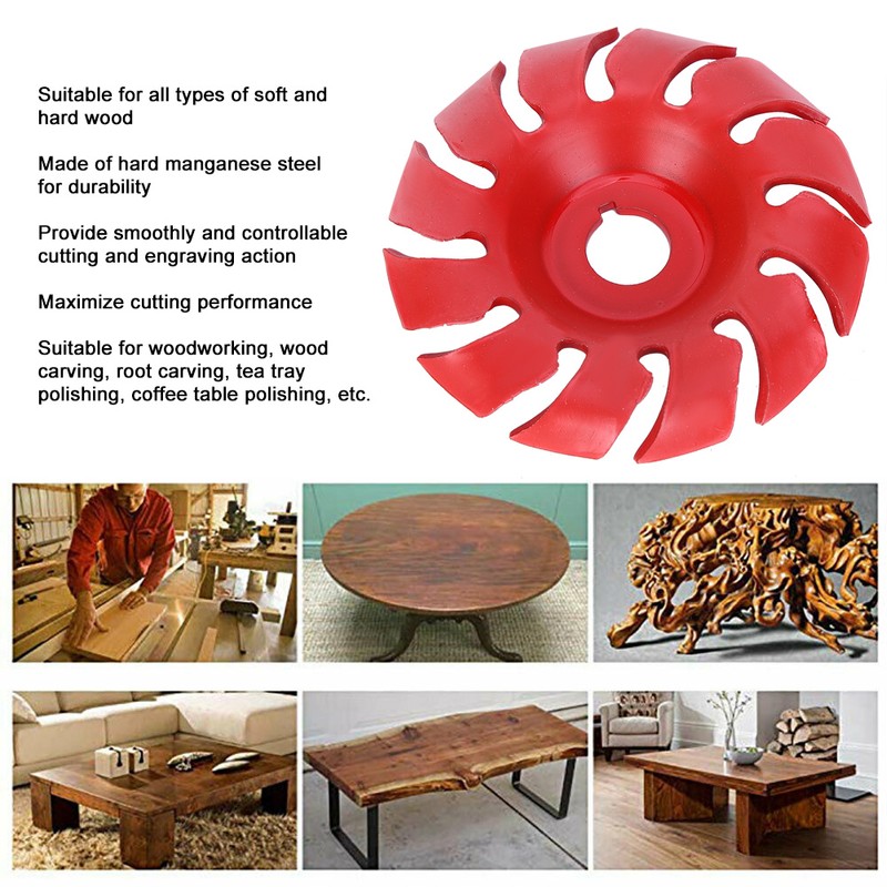 3.5in 12 Tooth Polishing Disc Red Wheel Woodworking Engraving Tool
