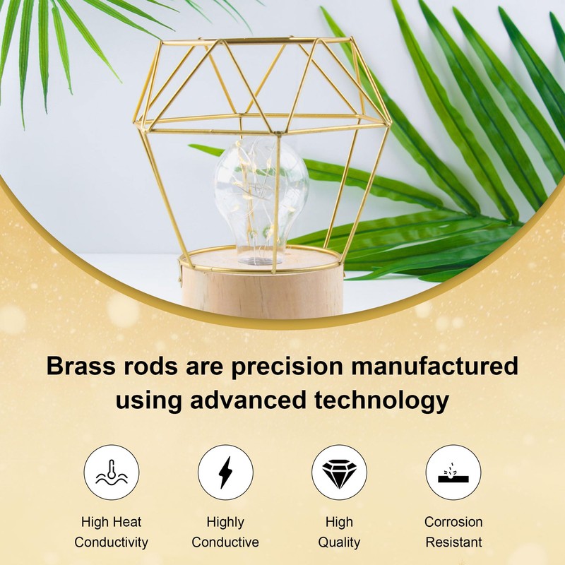LAVMHAB Round Brass Rod 1mm x 250mm, 10 Pcs