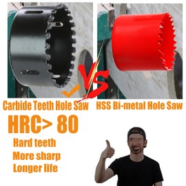 WOWSUPM 4-1/2” Carbide Grit Hole Saw Cutting Air Brick Stucco Hardy Plank Drywall Cement Board with Pilot Drill Bits Up to 3X Long Life