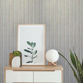 Zambaiti Parati Wallpaper tan Taupe Gray Gold Metallic Textured Plain Vertical Lines Faux Fabric