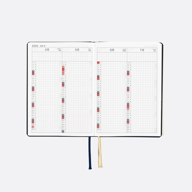 Hobonichi Techo 2025 HON [English/A6 Size/January Start/Planner] (Navy)
