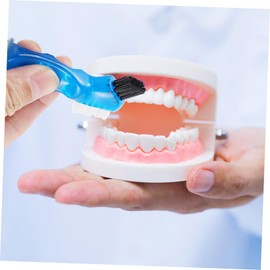Baluue Denture Box Brush Holder False Tooth Care Kit Portable Easy to Carry Denture Cleaning Tool for Sports Mouth Guards