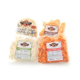 Authentic Wisconsin-Made Flavored Cheese Curd Variety Pack | 2.6 Pounds | Includes Dill & Garlic, Cajun, Sour Cream & Onion, Sweet Bourbon Chipotle Bacon