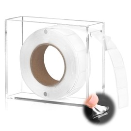 1 Pack Double Sided Nano Tape Squares 0.8" Precut Thin Nano Tape with Acrylic Dispenser Box Clear Strong Adhesive Glue Dots Double Sided Sticky Putty for Poster Wall Hanging Crafts Removable(Tape+Box)