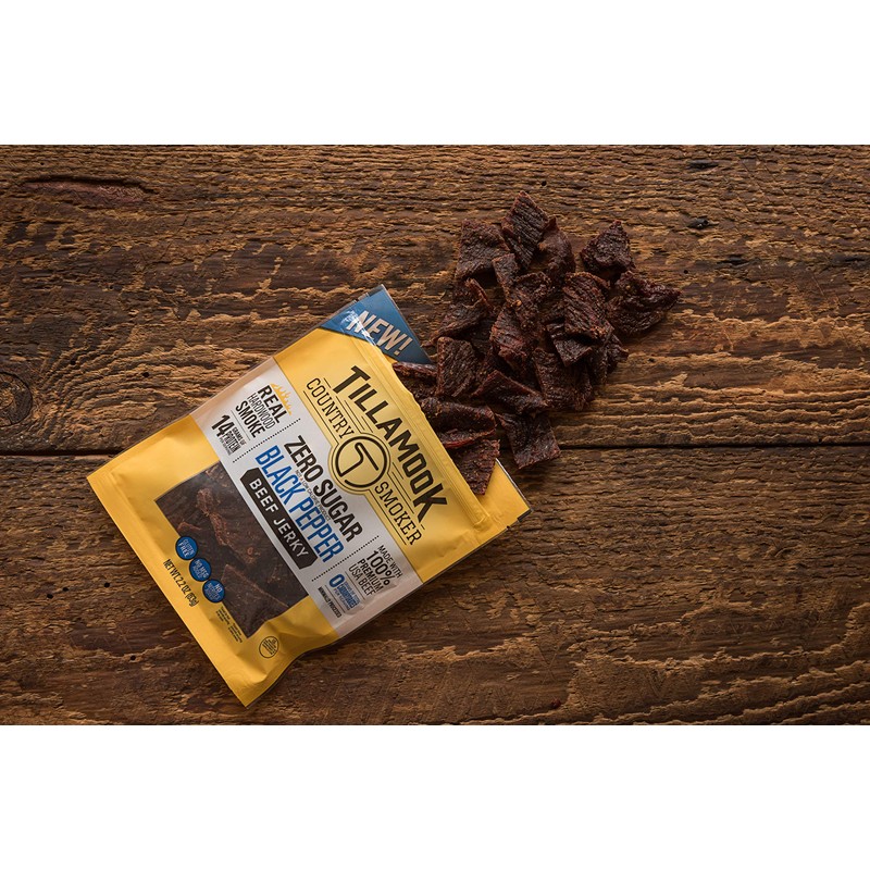 Tillamook Country Smoker Keto Friendly Zero Sugar Beef Jerky, Black