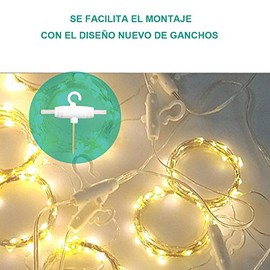 DQST Cortina de Luz 3M*3M con 300Leds, 8 Modos de Luces con Control Remoto, Cadena de Luces Decorativa Impermeable, Luces Navideña, Decoración de Iluminación para Dormitorio, Patio, Fiestas