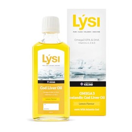 LÝSI Omega 3 Aceite de Bacalao 240 ml, Vitaminas A, D3 y E, Sabor Limón