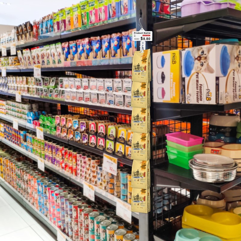 10Pcs Station Display Rack Plastic Hanging Display Strips with Hooks,