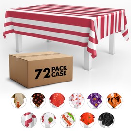 Grandipity 72-Pack Plastic Table Cover Premium Children's Disposable Tablecloth for Birthday Parties, Decorations, Supplies, Fun Activities, for Parties Rectangle 54" X 108", Patriotic Flag Theme
