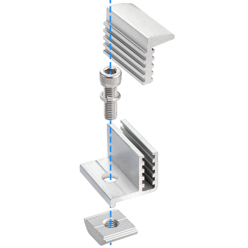 YOUEON 10 Pack Solar Panel End Clamps 35-50mm Adjustable, Aluminum