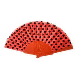 Caprilite Spanish Flamenco Red Black Polka Dot Fan Chinese Folding Hand Held Dancing Prom Party Fans Gift