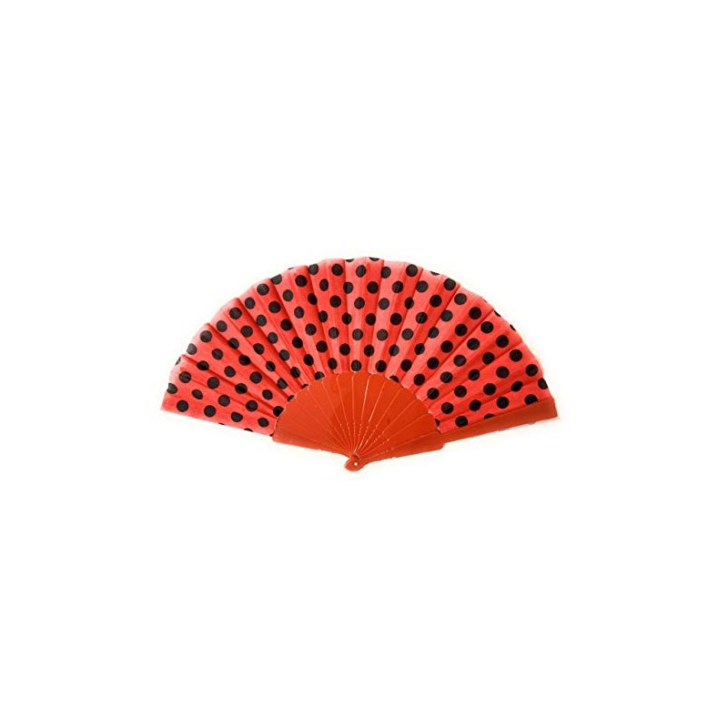 Caprilite Spanish Flamenco Red Black Polka Dot Fan Chinese Folding