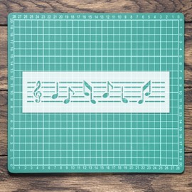 Music Notes Scale Stencil: Mylar Airbrush Wall Art Painting Crafts | DIY-A5 Stencil - Design Size (170 x 29 mm)