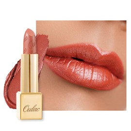 OULAC Lipstick, Metallic Shine Finish, No Grainy Feeling, Long-Lasting Moisturisation, Waterproof, 4.3 g, Red (Be Happy, 05)