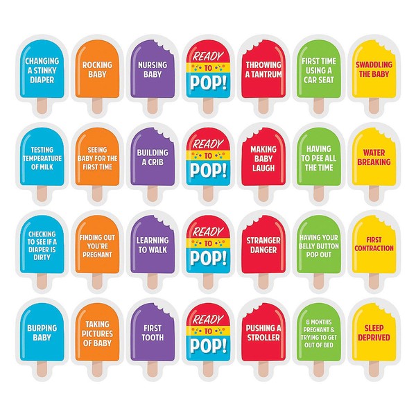 Ready to Pop Baby Shower Game for Baby - 24 Pieces - Summer Popcicle Theme and Gender Reveal Party Supplies