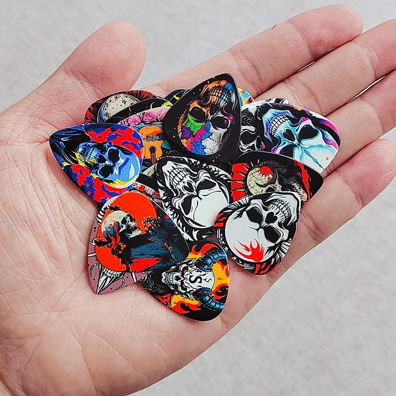 Guitar Picks 24 Pack,Skull Guitar Pick Variety Pack 4 Thicknesses(Set-9)