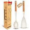 Silicone Cooking Spoon and Pasta Fork Set, 2 Pack Large