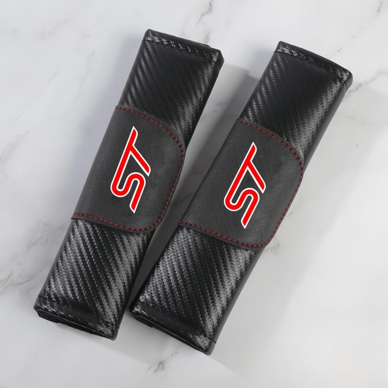 JULOPO 2Pcs Carbon Fiber car seat Belt Cover car seat