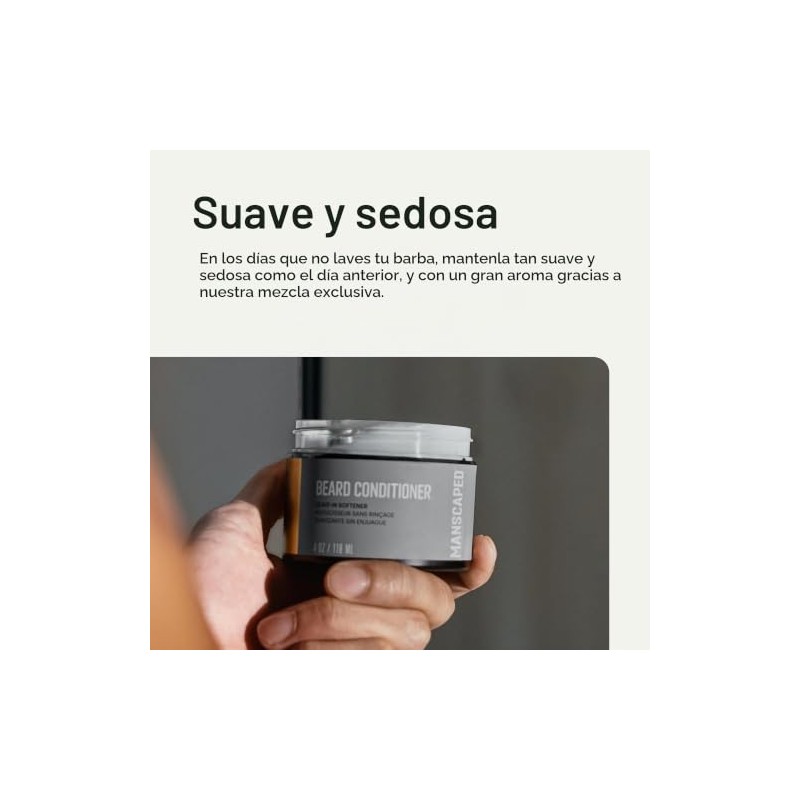 MANSCAPED Acondicionador Ultrapremium para Barba, Suavizante Sin Enjuague Con Aceites