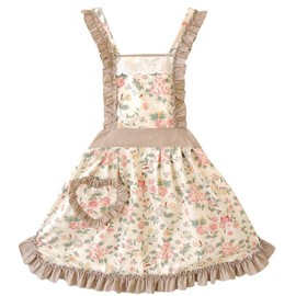 CRB Fashion Womens Cooking Baking Apron | Ladies, Woman, Kitchen Chef Aprons with Pocket (Navy Leaves)