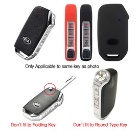 LIGHTKOREA Fob Remote Smart Key Case Protector Silicone Cover Compatible with Kia Sportage Cerato Forte Sports GT Sorento Soul Niro Seltos Telluride (Pink)