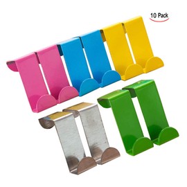 XLKJ Pack of 10 Stainless Steel Hooks without Drilling, Towel Holder, Door Window Hooks, Decoration, Can be Used Individually - Small, Strong Coat Hooks