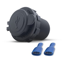 Offgridtec Car USB Socket with Flip Cover 12V/24V, Quick Charge (5V 2.4A Type-A Output) - IP65 Waterproof Panel Mount Charger for Car, RV, Boat, Truck, Durable ABS Plastic