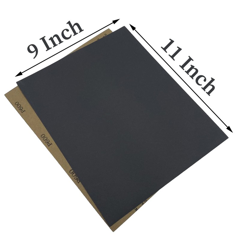600 Grit Wet Dry Sandpaper, 9 x 11 Inch Sanding