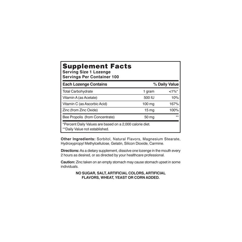 Nature's Blend ZINC LOZ VITA LZ A/C 15-100MG 100