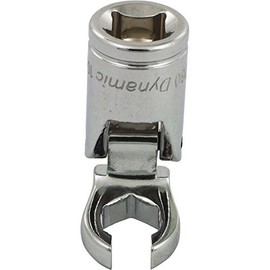 Dynamic Tools D008760 3/8" Drive Metric 10mm Flex Head with Crow Foot Flare Nut Socket, Chrome Finish