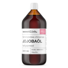 wesentlich. Jojoba Oil Cold Pressed 1000 ml | Virgin - 100% Pure Jojoba Oil | Vegan | Skin - Hair - Beard and Scalp | Face and Nails | Natural Face Oil and Body Oil