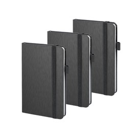ONAVIA A6 Pocket Notebook, Small Lined Journal, 3 Pack, 160 Pages, Black