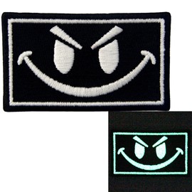 Evil Smile Face Glow in the Dark Iron/Sew on Embroidered Patch