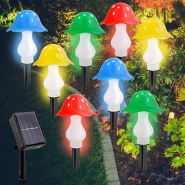 Asfrode Pack of 8 Mushroom Solar Lights for Outdoor Garden, Solar Fairy Lights Outdoor Waterproof Garden Light Solar Lights Garden Decoration for Outdoor Balcony Patios Easter