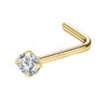 SYLWIA 14K Solid Gold Nose Studs Rings 20g 18g, Moissanite