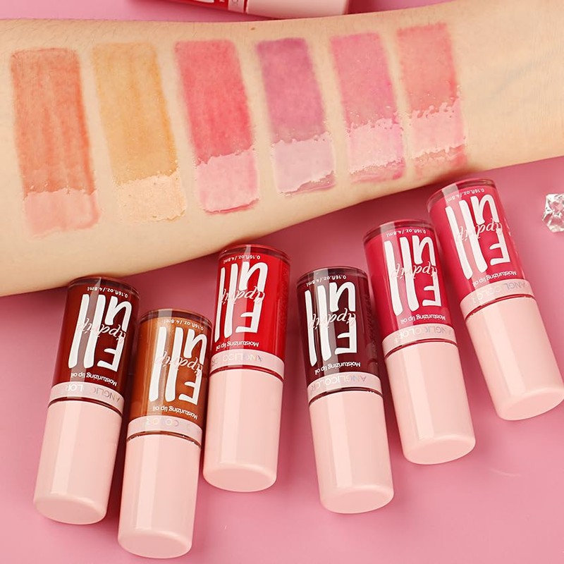 Anglicolor 2PC Lip Glow Oil Hydrating 6 Colors, Moisturizing &