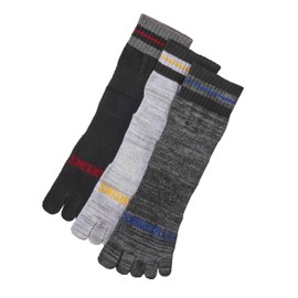 Gunze GT Hawkins GHT062 Men's Socks, Durable, 3 Pairs Set, Short Length, 5 Toes, A Assortment, A Assortment, 25.0-27.0 cm