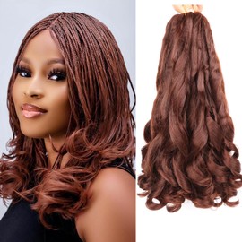 Curly Braiding Hair Pre Stretched for Box Braids French Curly Braiding Hair 14 Inch 8 Packs French Curl Braids Crochet Hair Spanish Braiding Hair Wavy Braiding Hair Extensions(14 Inch/Pack of 8, 33)