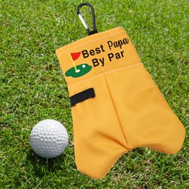 通用 Funny Dad/Grandpa Golf Gift Best Papa/Dad by Par Golf Ball Storage Bag Golf Club Gift Ball Pouch Sack Gag Gift (Best Papa BS)