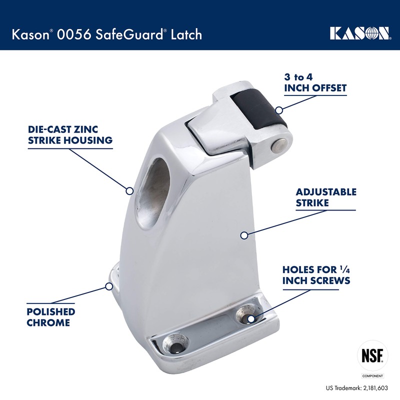 Kason 0056 Safeguard Latch Strike, 3 to 4 Inch Offset,
