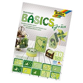 Folia Bringmann Basics Motif Block Craft Paper 24 x 34 CM 30 Sheets Light Green