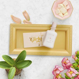 Leemxiiny 2 Pack Gold Bathroom Vanity Tray for Countertop with Beads, Small Plastic Toilet Tank Tray Versatile Storage Organization Tray for Makeup, Perfume, Desk, Kitchen, Candles, 14"x7"x1", 36G