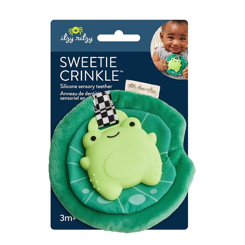 Itzy Ritzy Crinkle Teether - Plush Velour with Crinkle Sounds