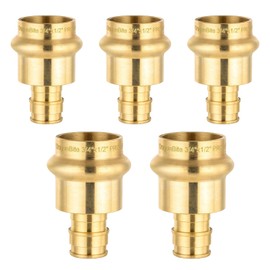 (Pack of 5) EFIELD 1/2 inch Press X 3/4 inch PEX-A Expansion Brass Coupling Adapter Fittings For Copper and Pex Pipe Connection