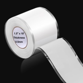 Maasechs 1.5 Inch x 10 ft Self Fusing Silicone Tape Waterproof Thickness 0.5mm Silicone Rubber for Plumbing, Sealing Pipes, Hose Repair, Outdoor Coax and Electrical Cables (White)