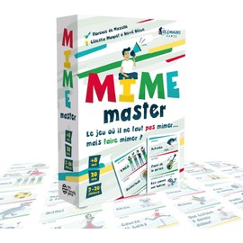 MIME MASTER - Board Game and Board Game - The Newly Invented Mime Game - 8 Years and Over - 3 to 20 Players - Crazy Laughter with Family and Friends - Olemains Games