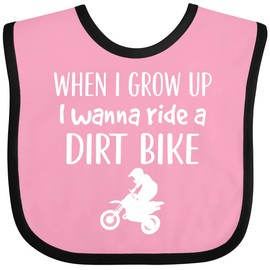 inktastic Dirt Biking Motocross Future Dirt Biker Baby Bib Pink and Black 33f62