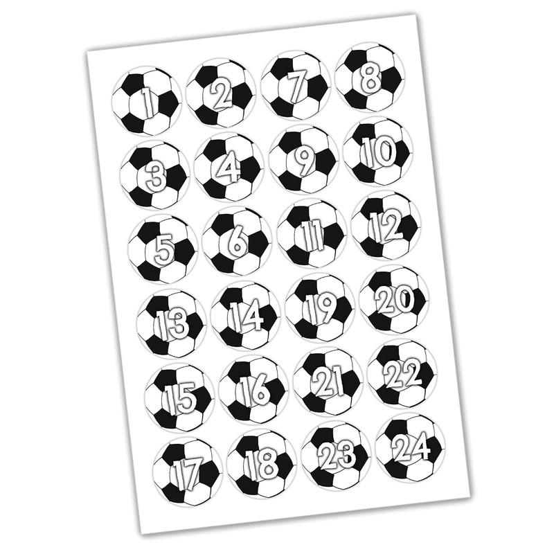 Papierdrachen 24 Advent calendar boxes - green with football players